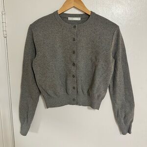 Oak and Fort Gray Button-Front Women's Sweater Cardigan